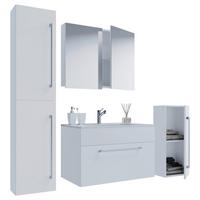 Badezimmer Badinos 5-Teilig Weiß B: 126 cm - Weiß, MODERN, Keramik/Holzwerkstoff (126cm) - MID.YOU