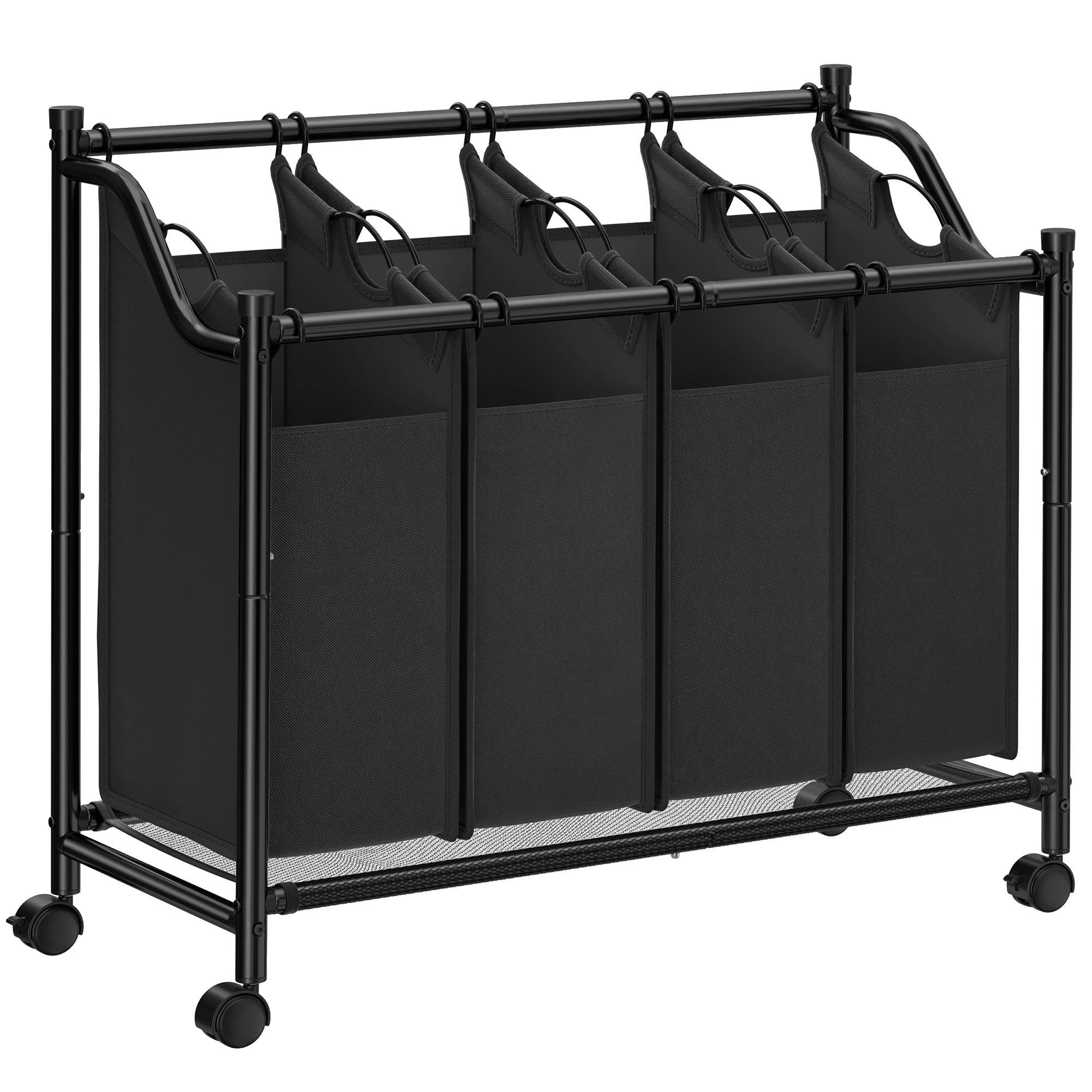 Wäschesammler Schwarz B: 87,5cm - Schwarz, Basics, Kunststoff/Textil (87,5/81/38,5cm)