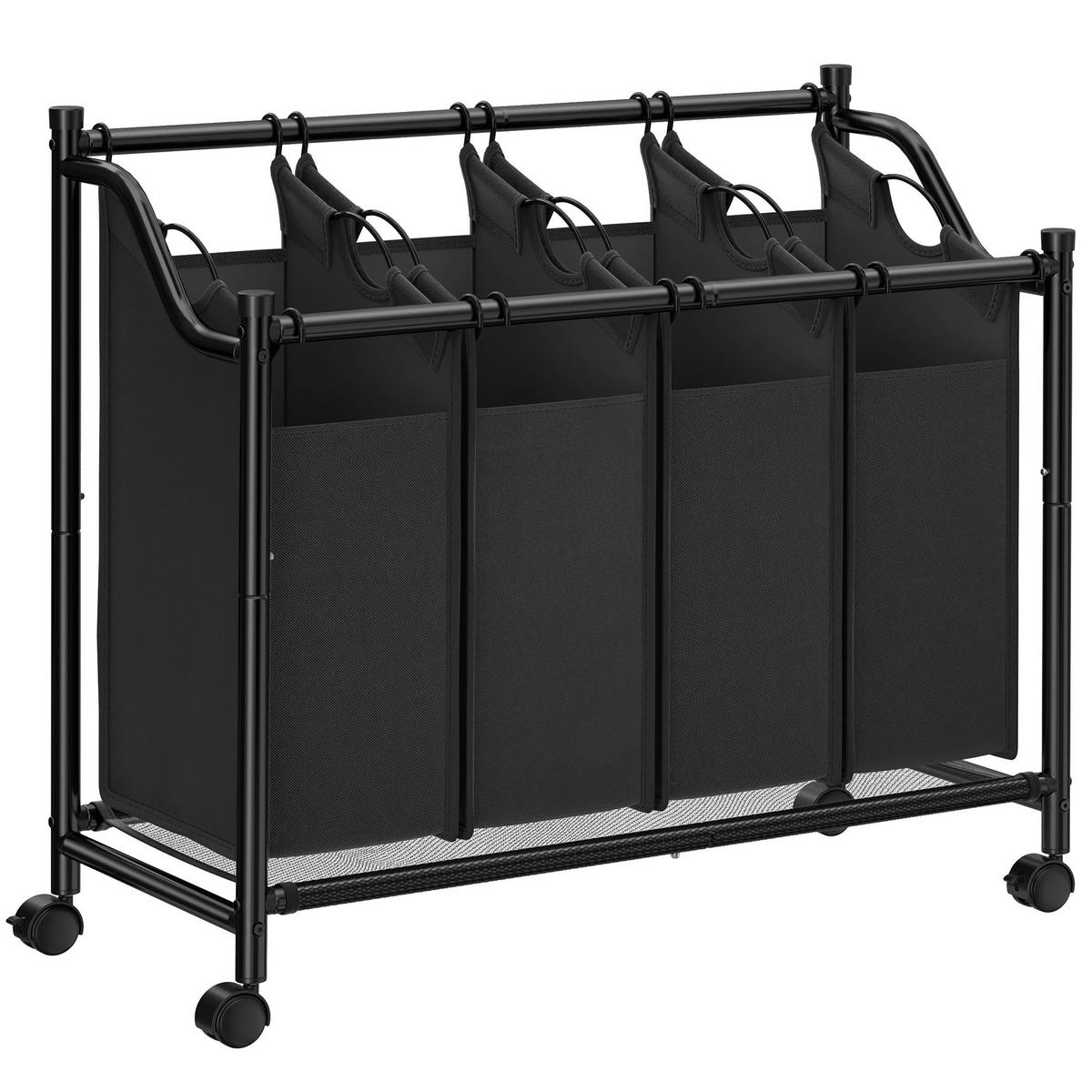 Wäschesammler Schwarz B: 87,5cm - Schwarz, Basics, Kunststoff/Textil (87,5/81/38,5cm)