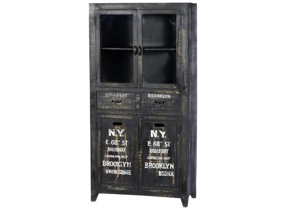 Vitrine Palma Massiv B:90cm Mangoholz Schwarz - Schwarz/Braun, Basics, Glas/Holz (90/180/40cm) Vitrine Palma Massiv B:90cm Mangoholz Schwarz - Schwarz/Braun, Basics, Glas/Holz (90/180/40cm)