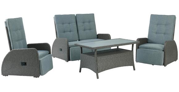 Loungegarnitur 4-Tlg Santander Metall/Polly-Rattan mit Kissen - Grau, MODERN, Kunststoff/Textil (120/60/60cm) - Beldano