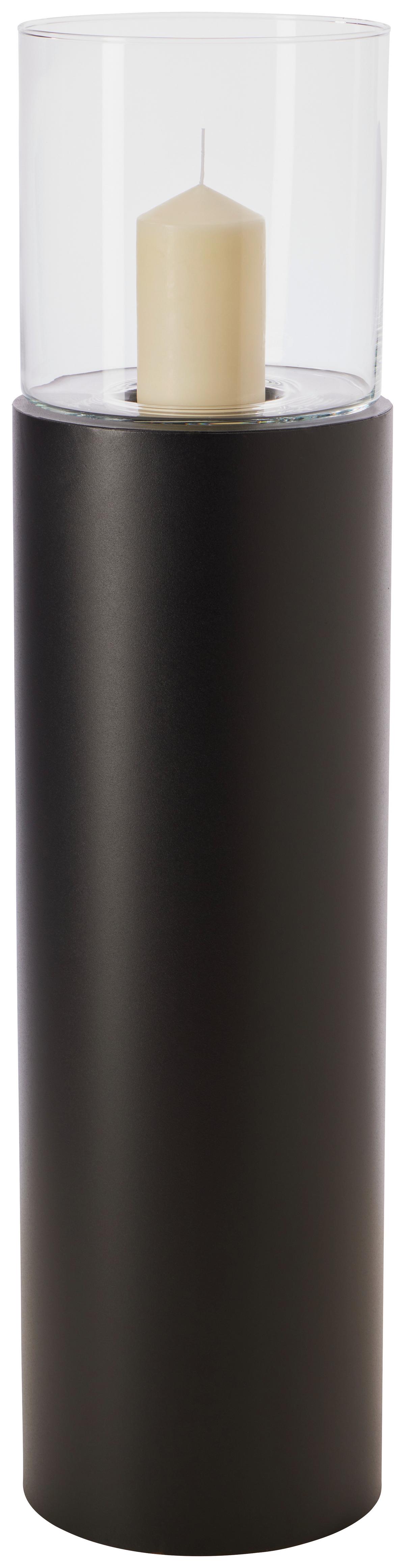 Windlicht Windlicht - Schwarz, Basics, Glas/Metall (19/30cm) - Luca Bessoni