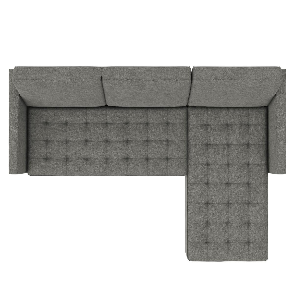 Ecksofa Palermo Anthrazit, mit Stauraum - Anthrazit/Schwarz, Basics, Textil (213/154cm) - Livetastic