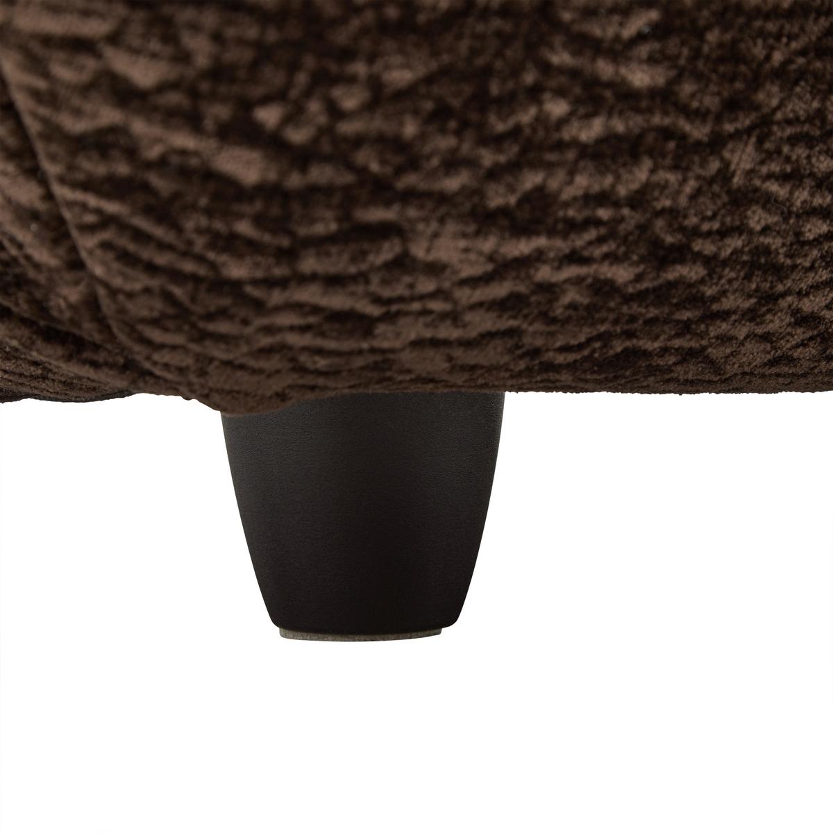 Veľká pohovka PANDA, tmavohnedá ženilka - čierna/tmavohnedá, Modern, textil/plast (218/81/104cm) - Mömax