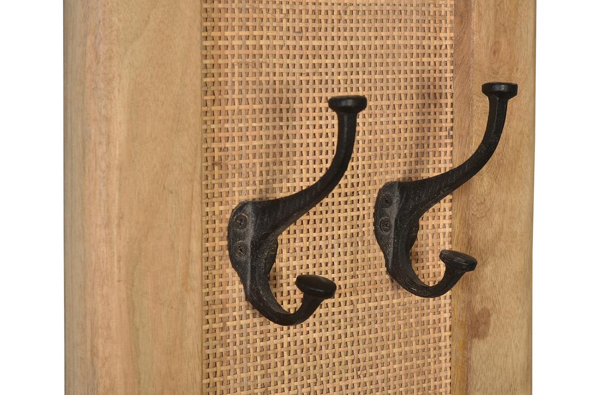 GARDEROBENPANEEL Naturfarben/Schwarz B: 35cm - Schwarz/Naturfarben, Design, Holz/Metall (35/110/8cm) - MID.YOU