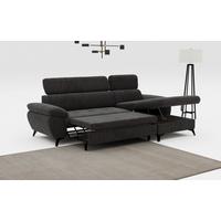 Ecksofa mit Schlaffunktion & Bettkasten Hudson Dunkelgrau - Schlammfarben/Dunkelgrau, Textil (261/166cm) - MID.YOU