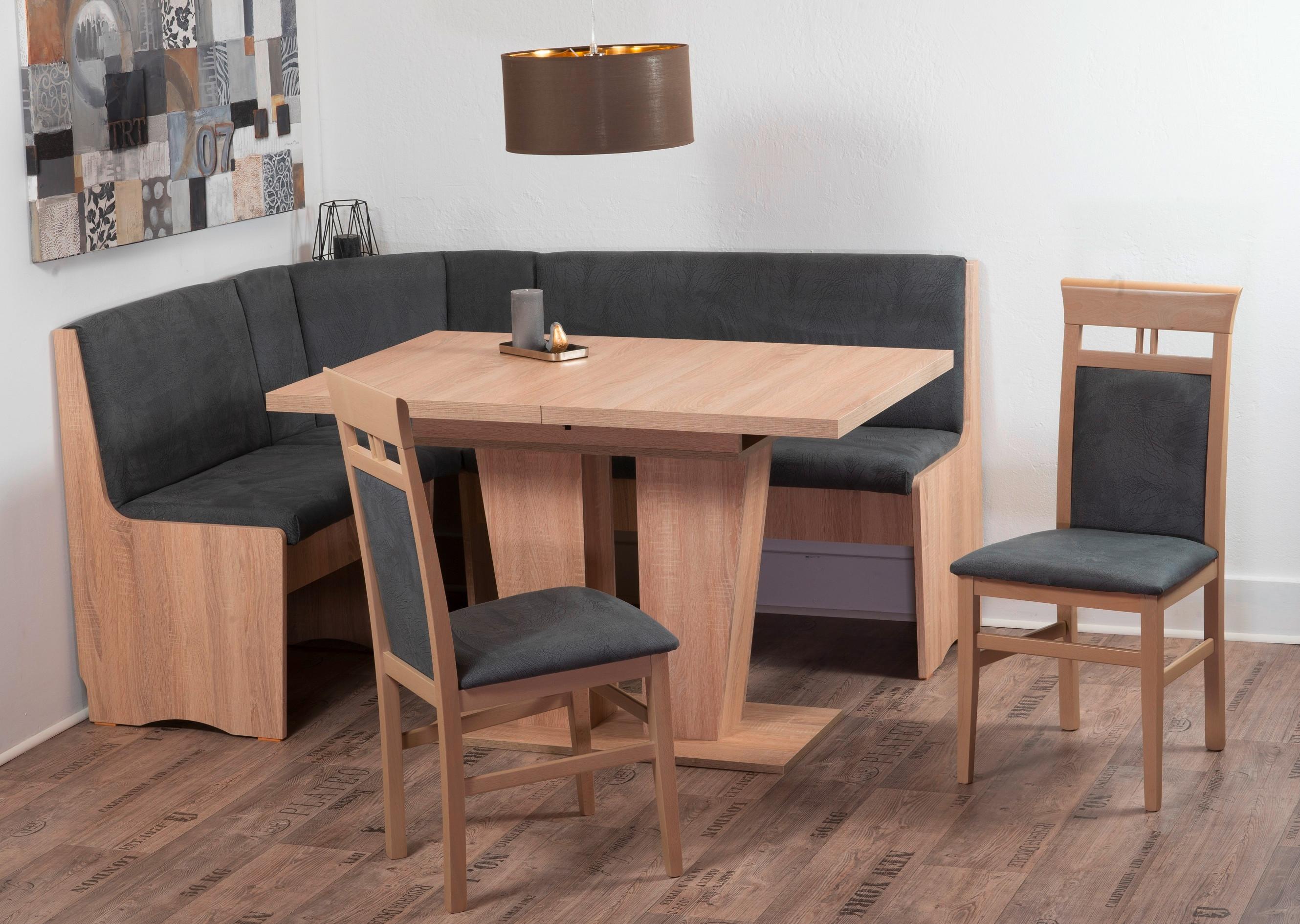 Eckbankgruppe Duisburg Veibso Titanic Grau/eiche D. B: 125cm - Grau/Sonoma Eiche, KONVENTIONELL, Holz/Holzwerkstoff (125/89/165cm) - MID.YOU