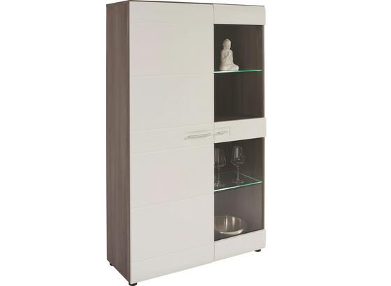 Vitrin Avensis - sötétbarna/fehér, modern (95/158/37cm) - LUCA BESSONI Vitrin Avensis - sötétbarna/fehér, modern (95/158/37cm) - LUCA BESSONI