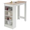 Bartisch Mojito 115x50x103 Cm Eiche Dekor/weiß Mit Regal - Eichefarben/Weiß, Design, Holzwerkstoff (115/50/103cm) - MID.YOU
