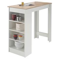 Bartisch Mojito 115x50x103 Cm Eiche Dekor/weiß Mit Regal - Eichefarben/Weiß, Design, Holzwerkstoff (115/50/103cm) - MID.YOU