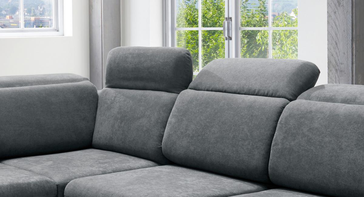 Ecksofa Vasto Anthrazit S: 228x283 cm - Chromfarben/Anthrazit, Design, Textil (228/283cm) - Livetastic