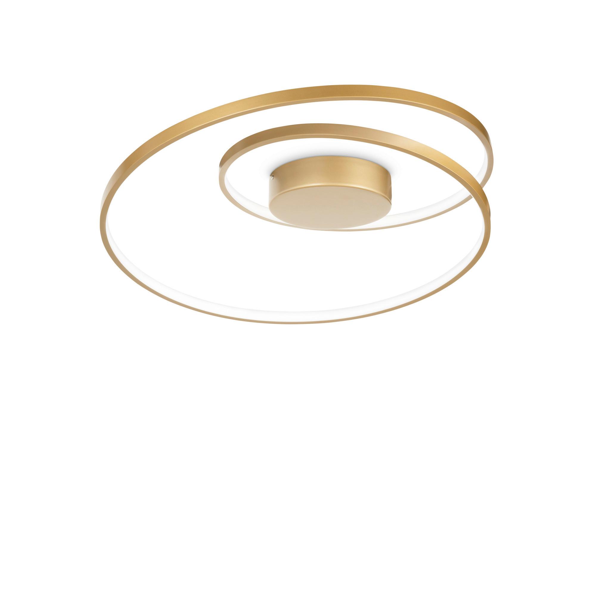 LED-Deckenleuchte Ottone Messingfarben D: 60 cm - Messingfarben, Design, Kunststoff/Metall (60/18cm) - Ideal Lux