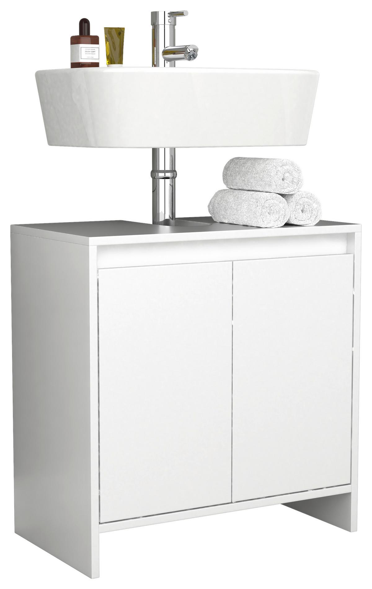 Waschbeckenunterschrank Malira Weiß B: 58 Cm - Weiß, MODERN, Holzwerkstoff (58/60/33cm) - MID.YOU