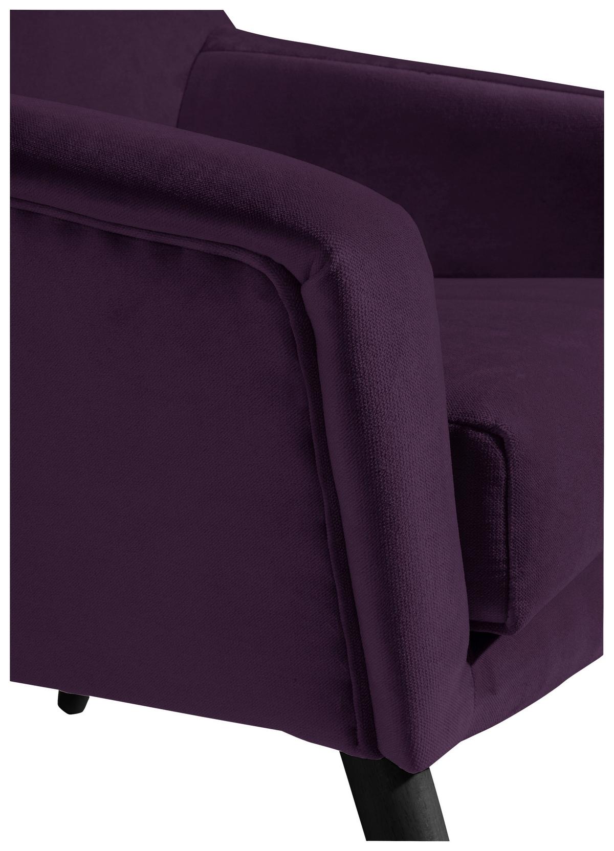 Polstersessel Mit Armlehnen Alegro Samt Lila - Lila/Schwarz, Design, Textil (67/81/71cm) - Max Winzer