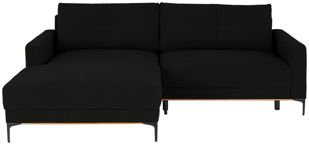 Rohová sedačka BERGAMO, levá, černá - černá, Moderní, kov/textil (162/238cm) - Ondega