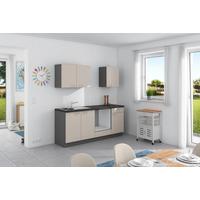 Küchenzeile Win Ohne Geräte Ohne Geräte B: 200 Cm - Anthrazit/Creme, Design, Holzwerkstoff (200cm) - Express