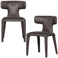 STUHL-SET Permit Grau/Schwarz B: 52cm - Schwarz/Grau, MODERN, Holzwerkstoff/Textil (52/78/53cm) - Livetastic