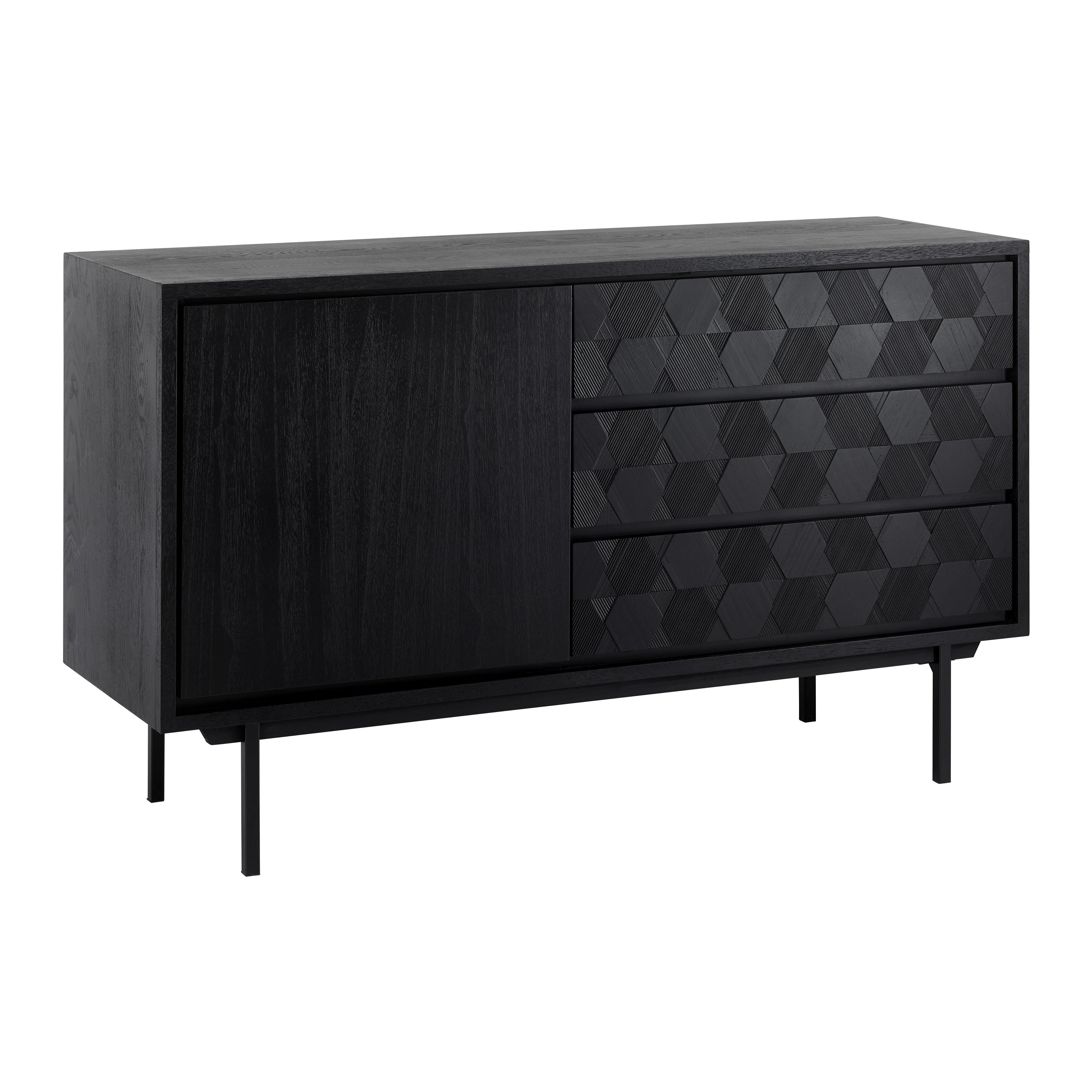 Příborník ROMA černý - černá, Moderní, kov/dřevo (131,5/77/42cm) - Bessagi Home