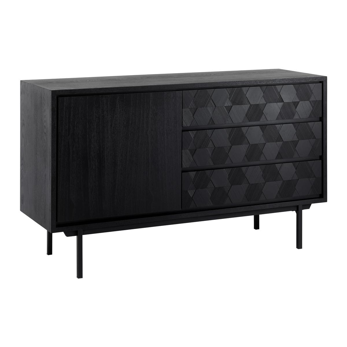 Příborník ROMA černý - černá, Moderní, kov/dřevo (131,5/77/42cm) - Bessagi Home