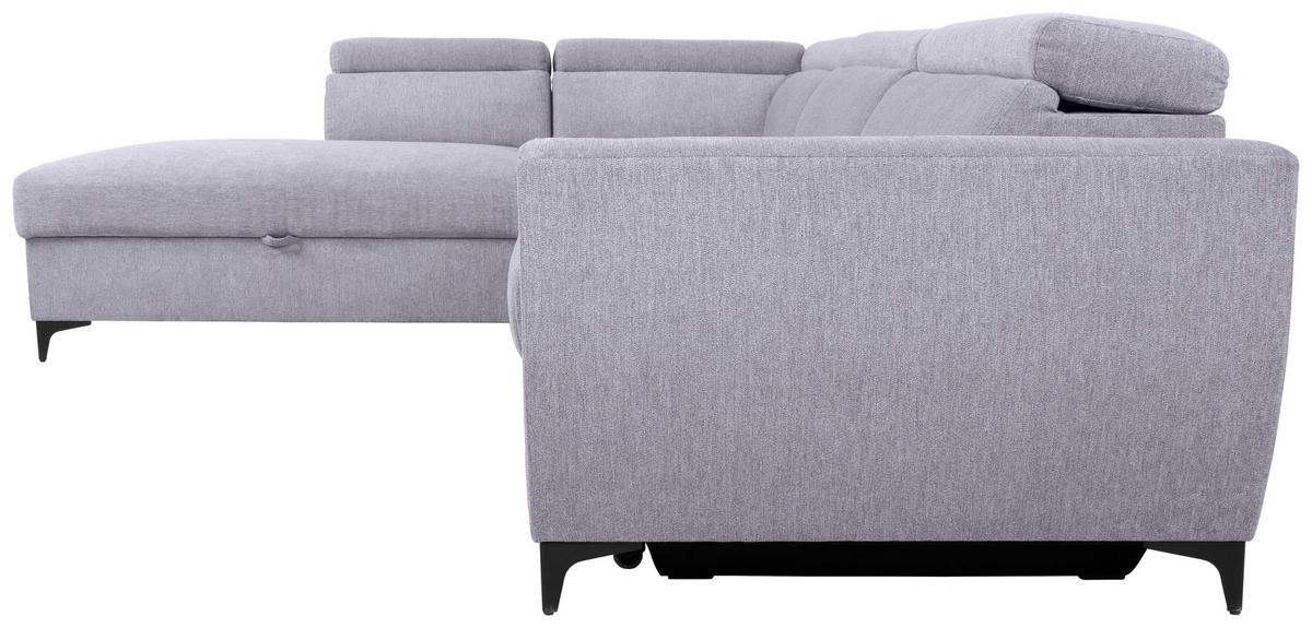 Ecksofa Lapis Grau S: 217/255 Cm - Schwarz/Grau, KONVENTIONELL, Textil (217/255cm) - MID.YOU