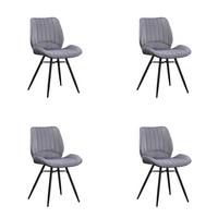 Stuhl-set Barron - Anthrazit/Schwarz, Design, Textil/Metall (47/82/55cm) - MID.YOU