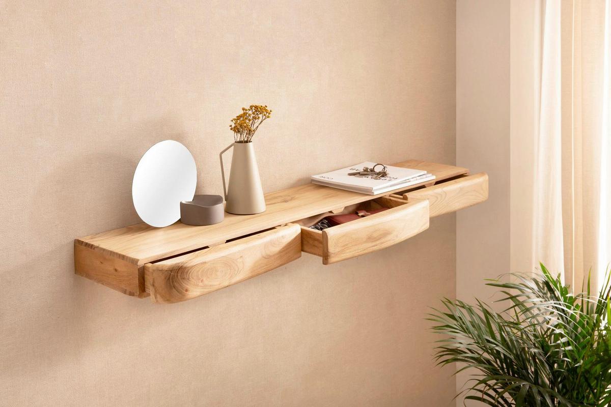 WANDBOARD Akaziefarben B: 120cm - Akaziefarben, Design, Holz (120/8/20cm) - Livetastic