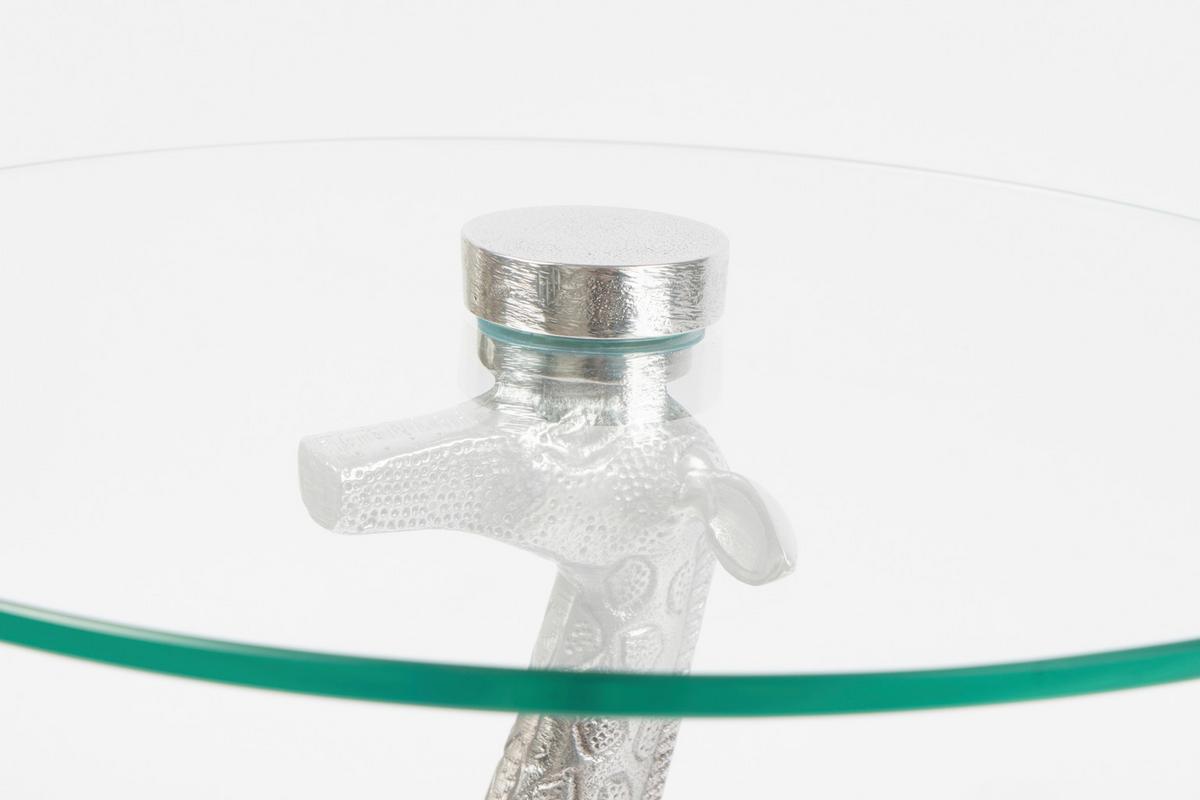Beistelltisch Animalty 225 Silberfarben B: 58 Cm - Silberfarben, Design, Glas/Metall (40/40/58cm) - Kayoom