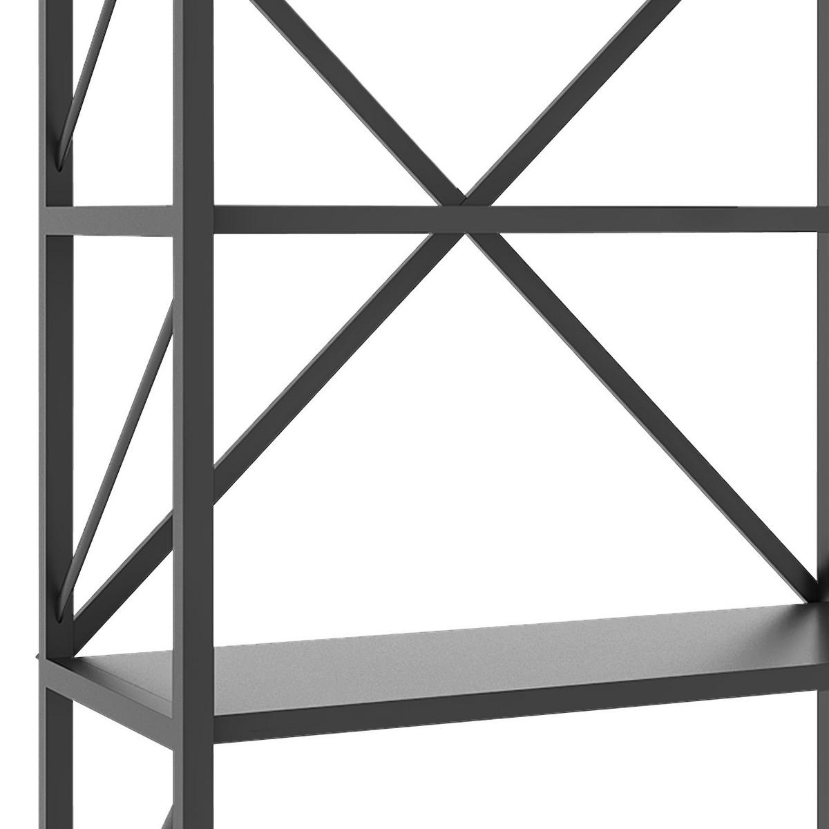Industriálny regál Insasi, antracitový - antracitová, Modern, kompozitné drevo (66/121/34cm) - MID.YOU