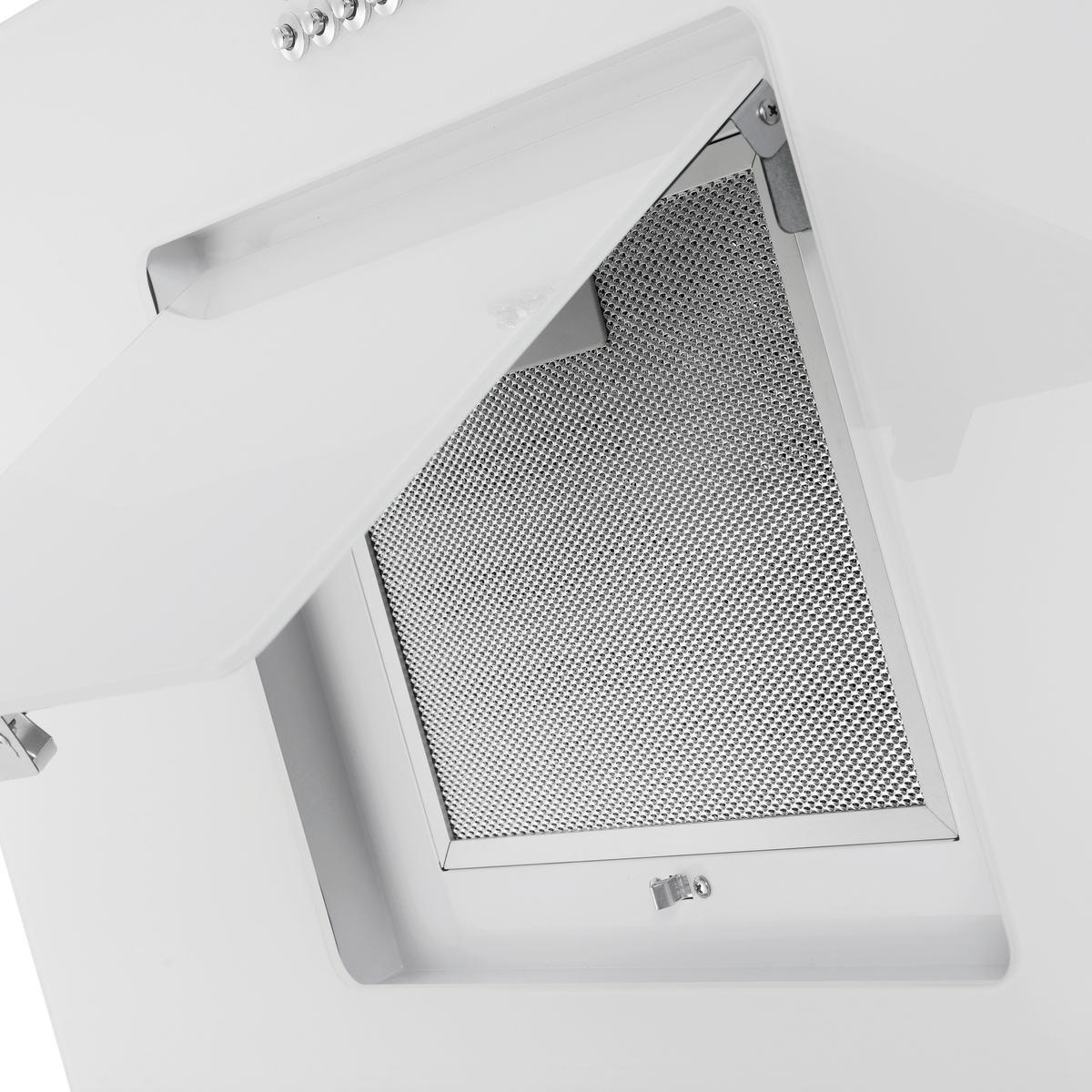Dunstabzugshaube Svea Weiß B: 60 cm, Led - Weiß, Trend, Glas/Metall (60/73,9-111,9/35cm) - Respekta