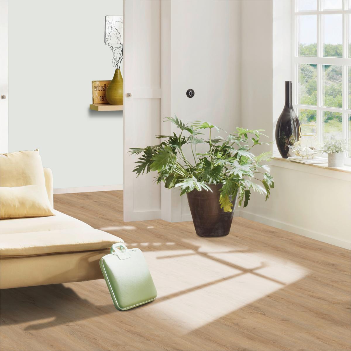 Designboden Eichefarben /Hellbraun Landhausdiele Stärke 3,8mm - Hellbraun/Eichefarben, Basics, Kunststoff (122/22.8/0.38cm)