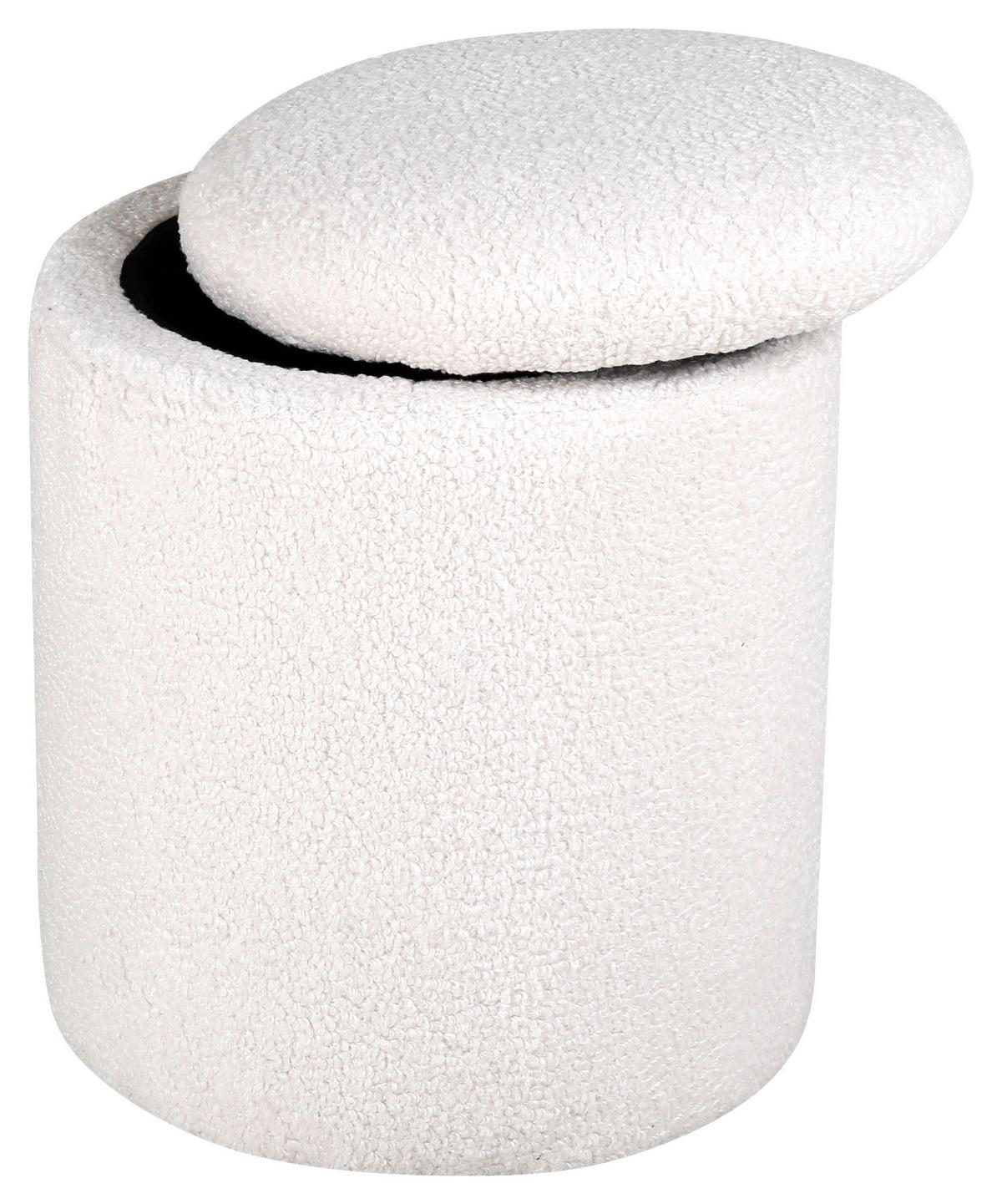 Pouf Limpen - Weiß, Design, Textil (32/40/32cm) - Livetastic