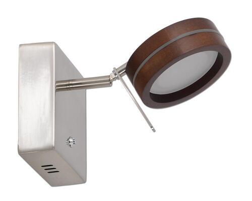 LED-Wandleuchte, 1-Flammig, Schwenkbar, dimmbar - Braun, KONVENTIONELL, Holz/Metall (11/11/19cm) - Näve