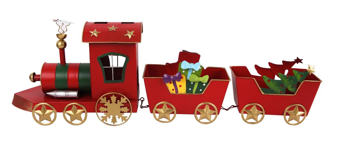 Dekor Vonat Flash - piros/aranyszínű, Konventionell, fém (63/11/20cm) - Luca Bessoni