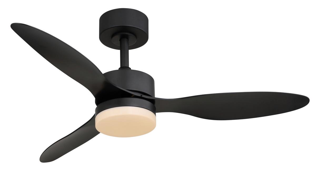 Deckenventilator Blackwell Schwarz Weiß D: 106 cm - Schwarz/Weiß, KONVENTIONELL, Kunststoff/Metall (106/40,5cm)