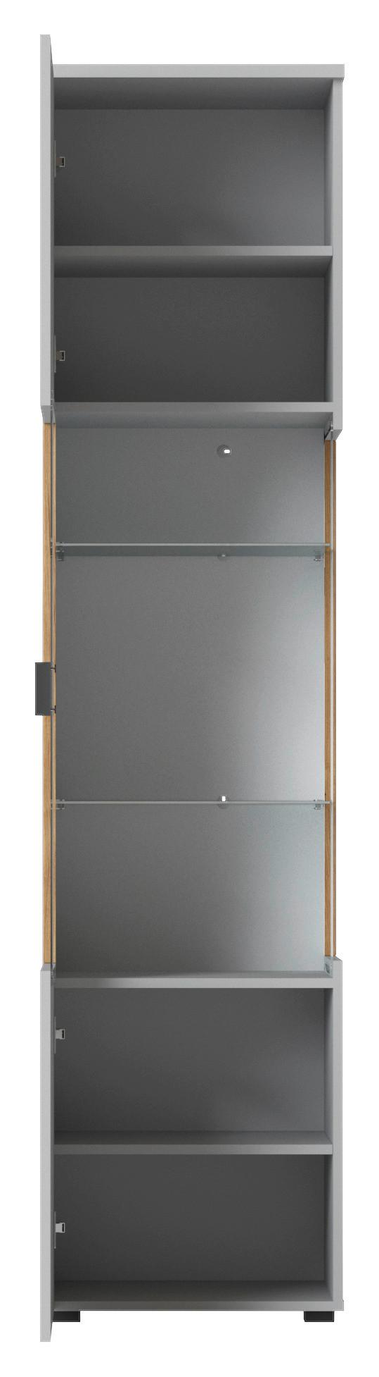 Vitrin Alverno - tölgyfa színű/kőris, Modern, faalapú anyag/Üveg (50/208/40cm)