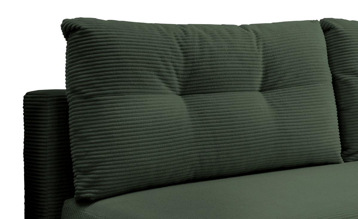 Schlafsofa Ari Grün Cord, B: 198 cm - Chromfarben/Grün, MODERN, Textil (198/90/100cm) - Livetastic