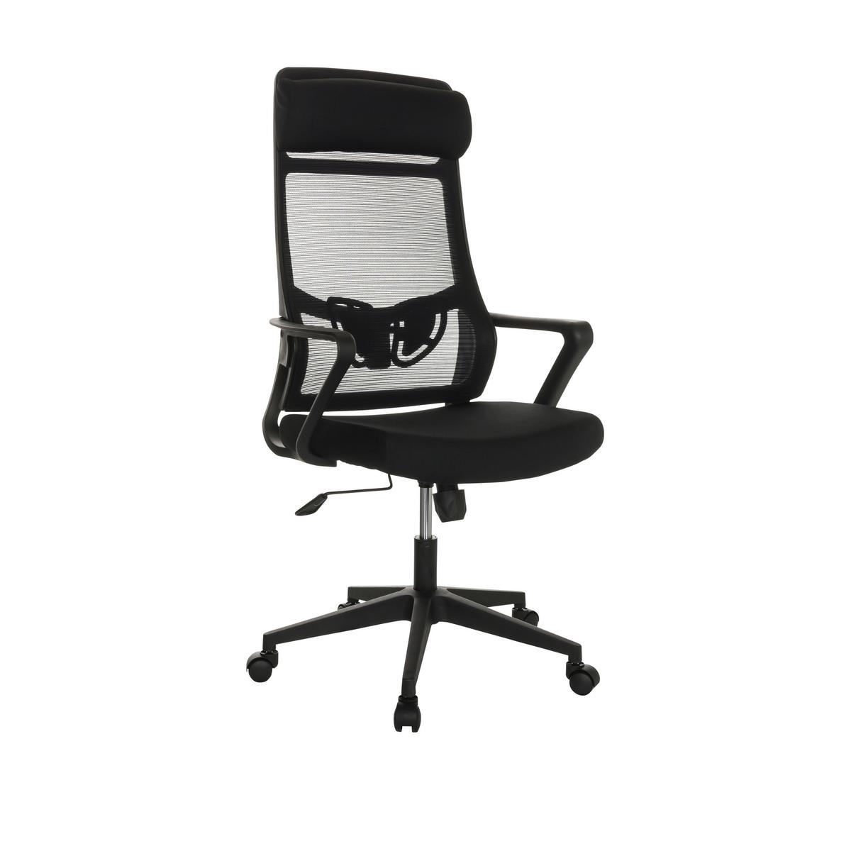 Drehstuhl Nekeo - Schwarz, Basics, Kunststoff/Textil (69/122-132/69cm) - MID.YOU