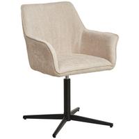 Armlehnstuhl Pat Beige, Sitzfl. 360° Drehbar - Beige/Schwarz, KONVENTIONELL, Holz/Textil (60/86.5/61cm) - MID.YOU