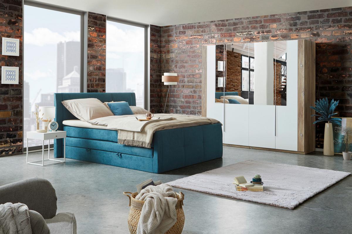 Skříň s otočnymi dveřmi COMPLETE-BP- - bílá/barvy dubu, Konvenční, kompozitní dřevo/plast (228/215/60cm)