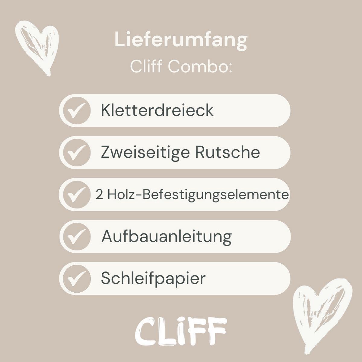 Kletterdreieck mit Rutsche natur - Birkefarben, Basics, Holz (110/36/6cm)
