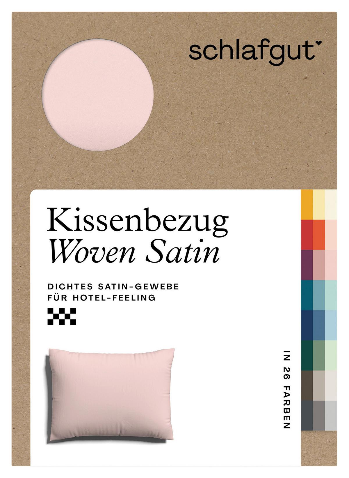Kopfpolsterbezug Woven Satin - Hellrosa, Basics, Textil (70/90cm) - Schlafgut