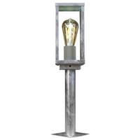 Sockelleuchte mit Dämmerungs- Sensor Karo 60 W Glas/Metall - Klar/Zinkfarben, Design, Glas/Metall (50/11/11cm)