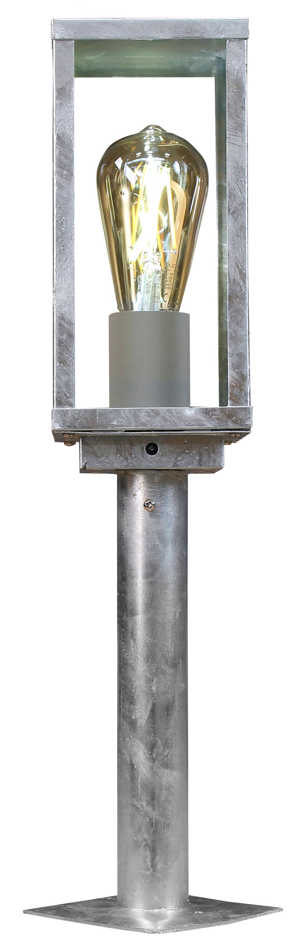 Sockelleuchte mit Dämmerungs- Sensor Karo 60 W Glas/Metall