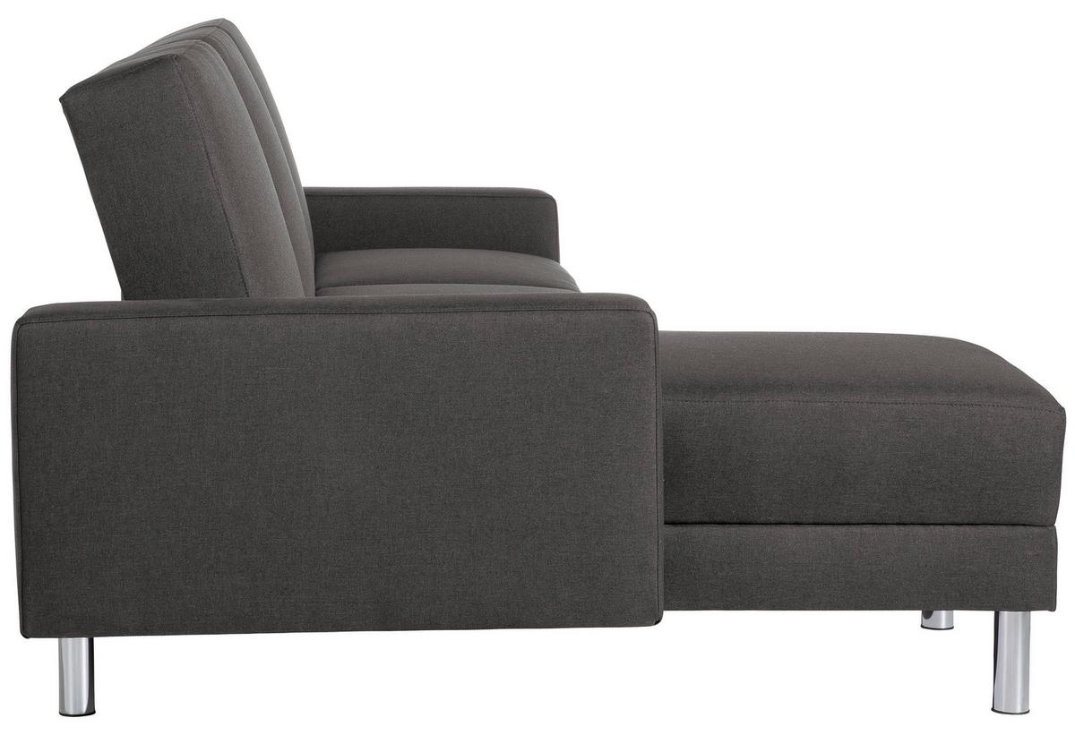 Ecksofa mit Schlaffunktion Just Fashion Anthrazit - Chromfarben/Anthrazit, KONVENTIONELL, Textil (152/230cm) - Max Winzer