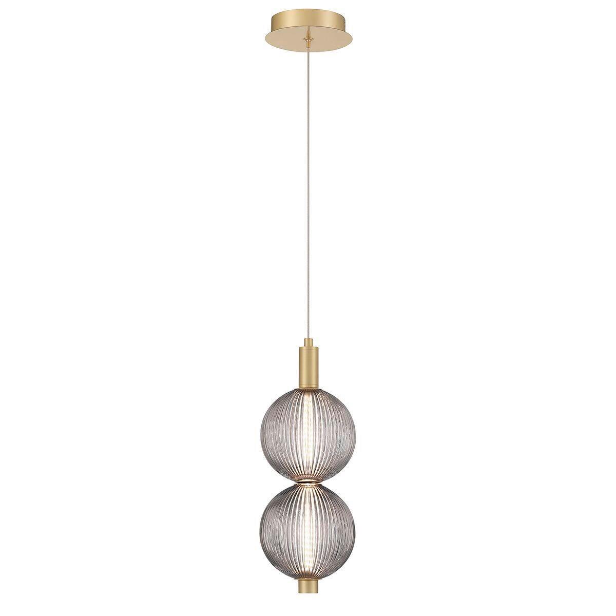 Függeszték Qn-Palmas-2mp-Bg - aranyszínű, Design, üveg/fém (15,2/40cm) - Elstead Lighting