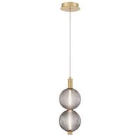 Függeszték Qn-Palmas-2mp-Bg - aranyszínű, Design, üveg/fém (15,2/40cm) - Elstead Lighting