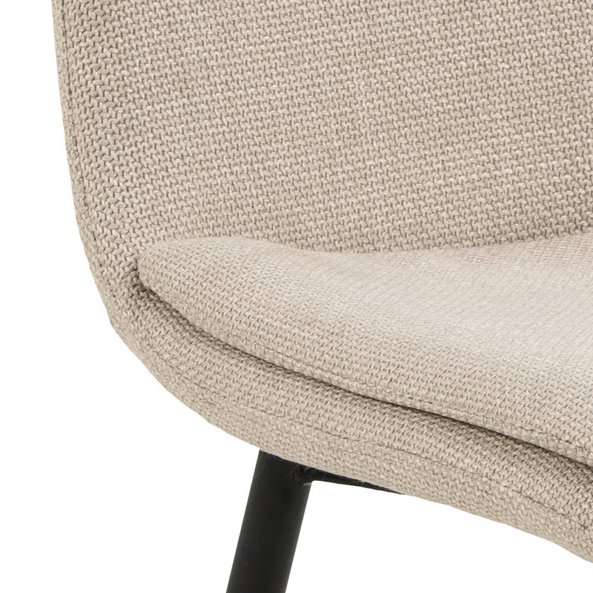 Stuhl Becca Beige B: 46 Cm - Beige/Schwarz, Design, Textil/Metall (46/85,5/55cm) - MID.YOU