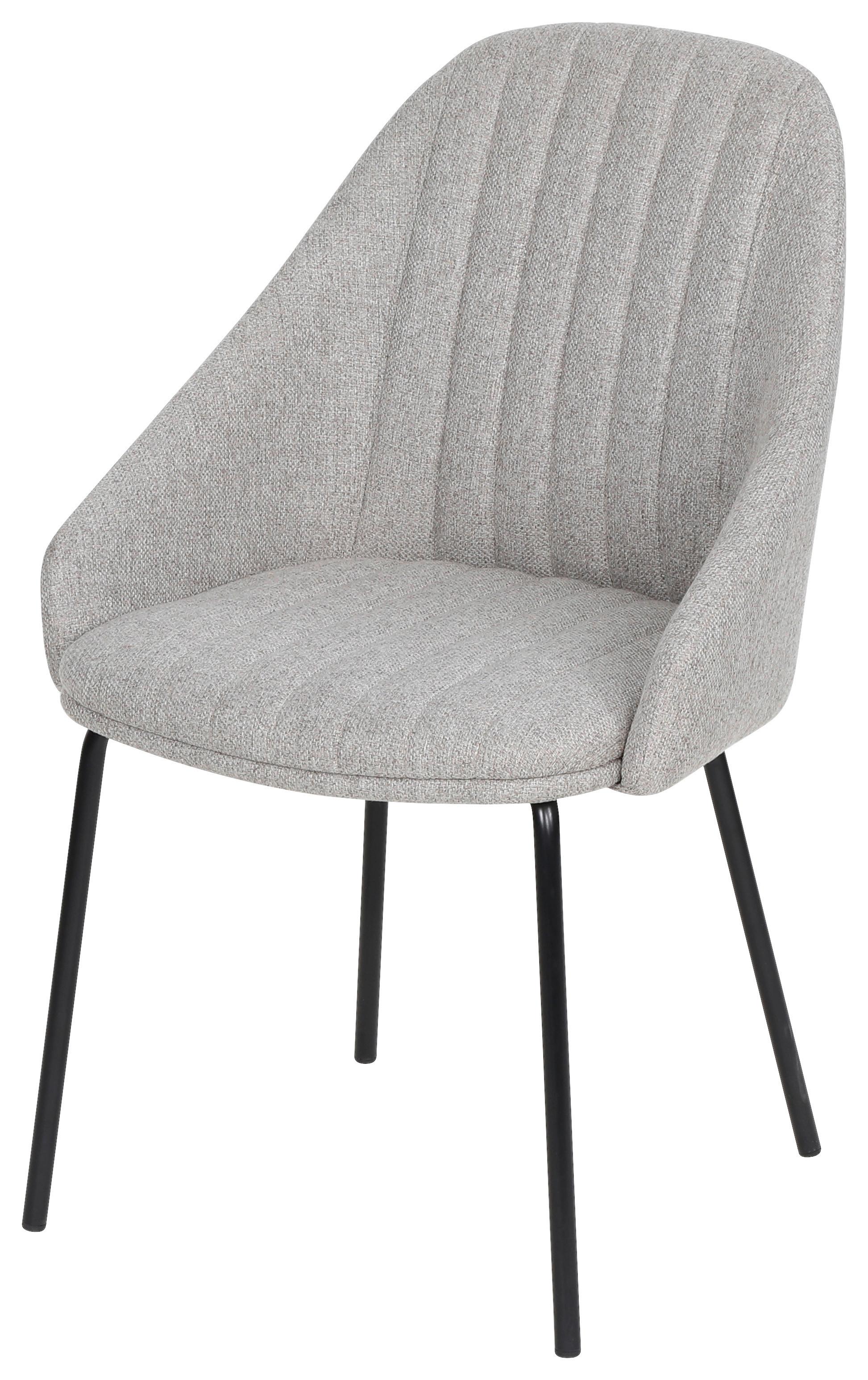 Armlehnstuhl Ester Leinenoptik Grau B: 55 Cm