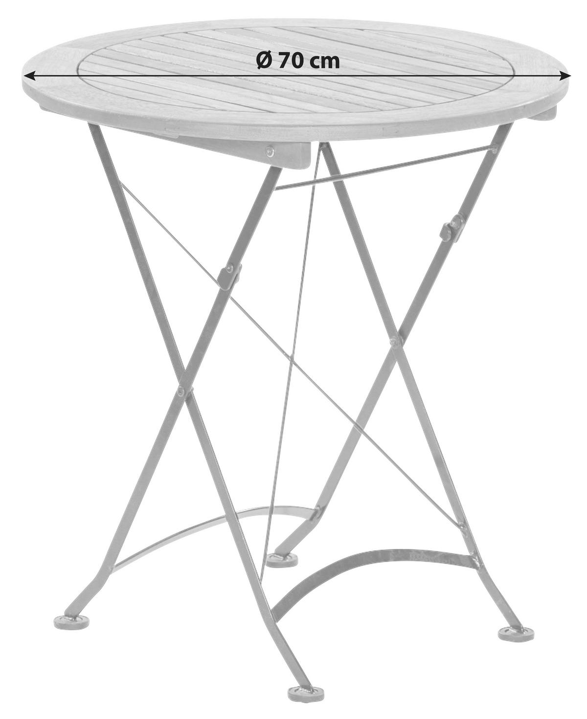 Gartenmöbel Set 3-Tlg Schlossgarten Echtholz/Metall - Schwarz/Naturfarben, ROMANTIK / LANDHAUS, Holz/Metall - Gardenson