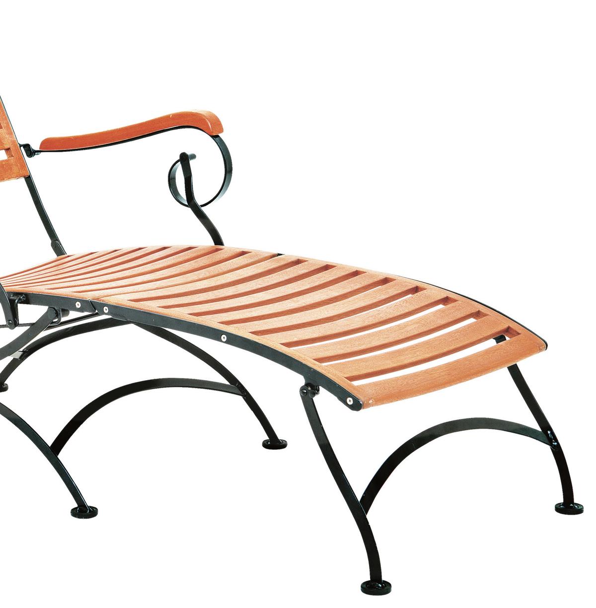 Bäderliege Schlossgarten Eukalyptusholz/stahl - Naturfarben, ROMANTIK / LANDHAUS, Holz/Metall (65/89/137cm) - Gardenson